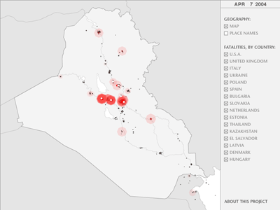tim klimowicz\'s animated Iraq casualties map